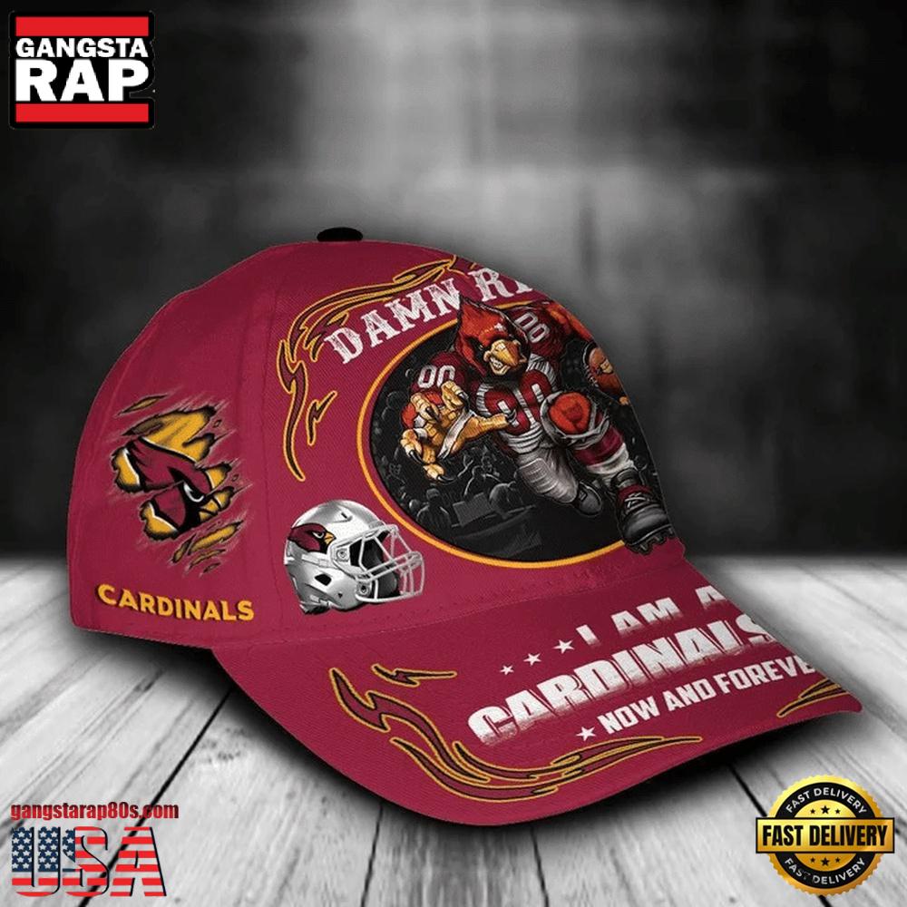 NFL Custom Name Arizona Cardinals Mascot Damn Right Football Team Baseball Cap