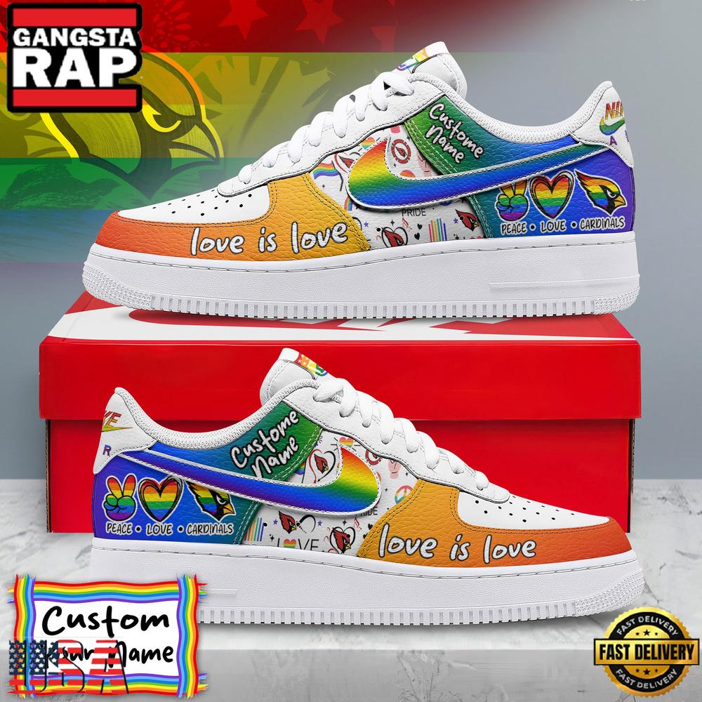 Custom Name Arizona Cardinals NFL Unique Colors Nike Air Force 1 Sneakers Shoes