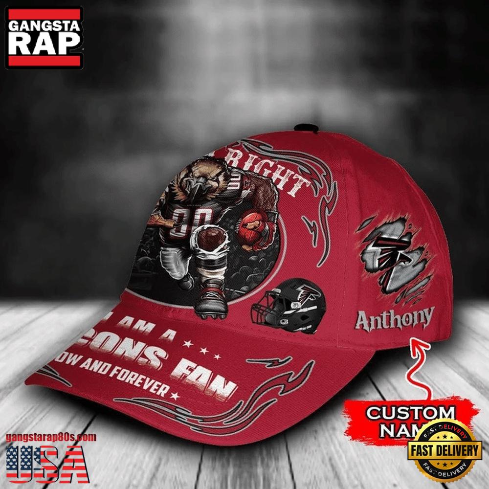 NFL Custom Name Atlanta Falcons Mascot Damn Right Football Team Baseball Cap