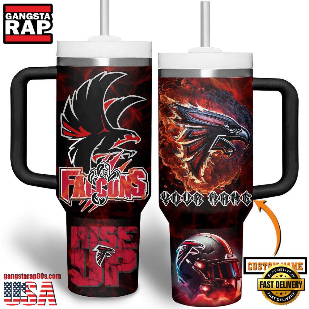 NFL Custom Name Atlanta Falcons Tumbler 40oz With Handle