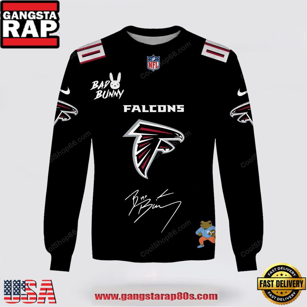 NFL Atlanta Falcons x Bad Bunny Super Bowl 2026 Special Edition Custom Sweatshirt
