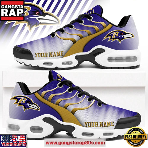Custom Name Baltimore Ravens NFL New 2026 Version Air Max Plus Shoes Running Sneakers