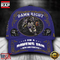 NFL Custom Name Baltimore Ravens Mascot Damn Right Football Team Baseball Cap