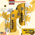 Custom Name Boston Bruins Golden Palm Summer Aloha Hawaiian Shirt