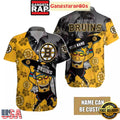 Custom Name Boston Bruins Tropical Tiki Summer Aloha Hawaiian Shirt
