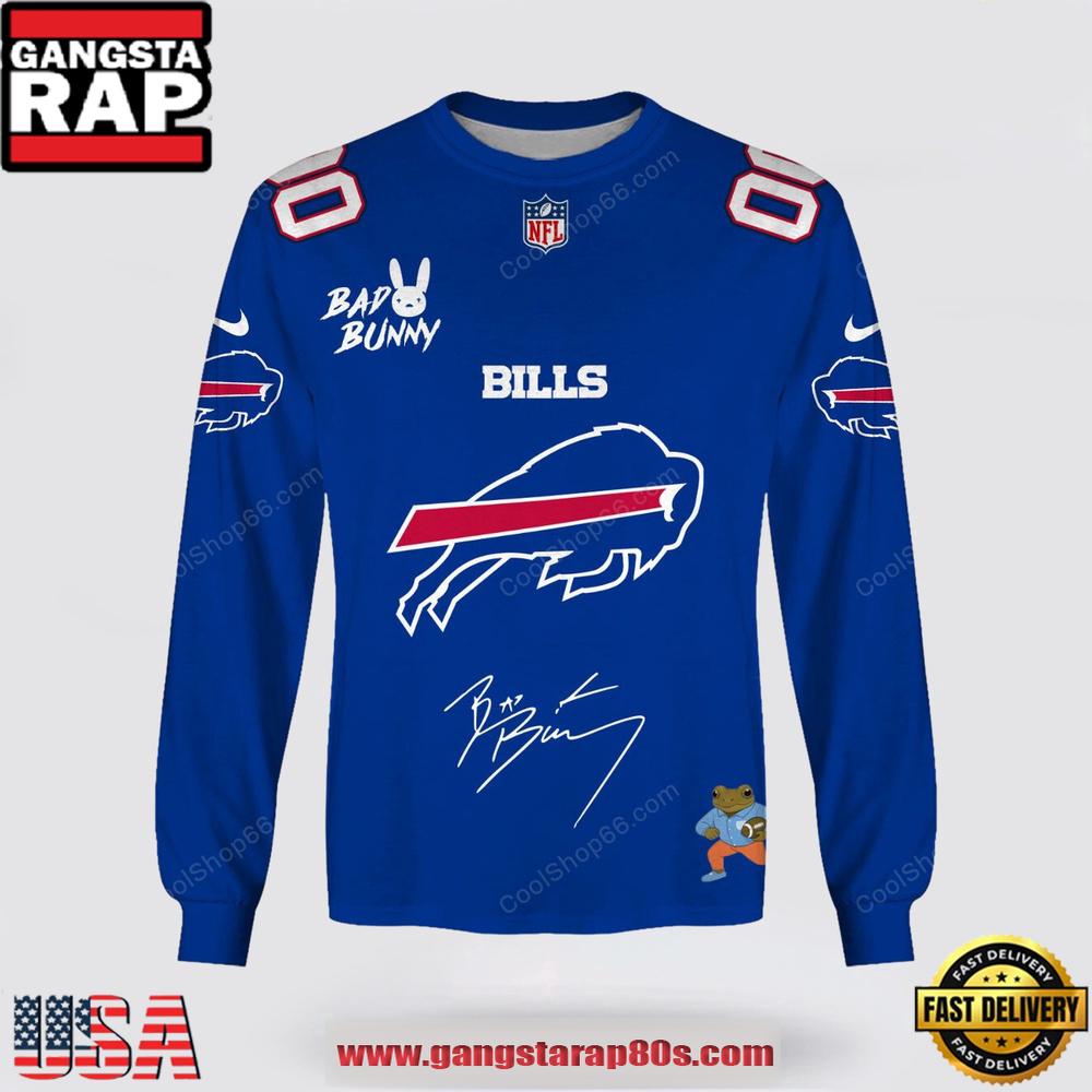 NFL Buffalo Bills x Bad Bunny Super Bowl 2026 Special Edition Custom Sweatshirt