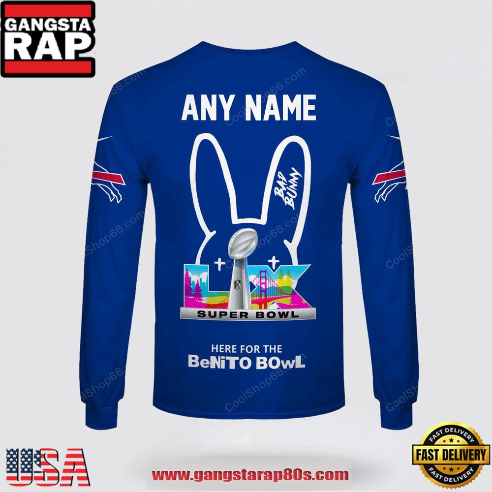 NFL Buffalo Bills x Bad Bunny Super Bowl 2026 Special Edition Custom Sweatshirt