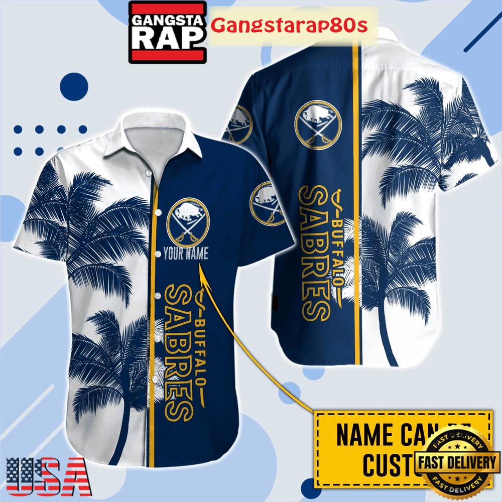 Custom Name Buffalo Sabres Palm Coast Summer Aloha Hawaiian Shirt