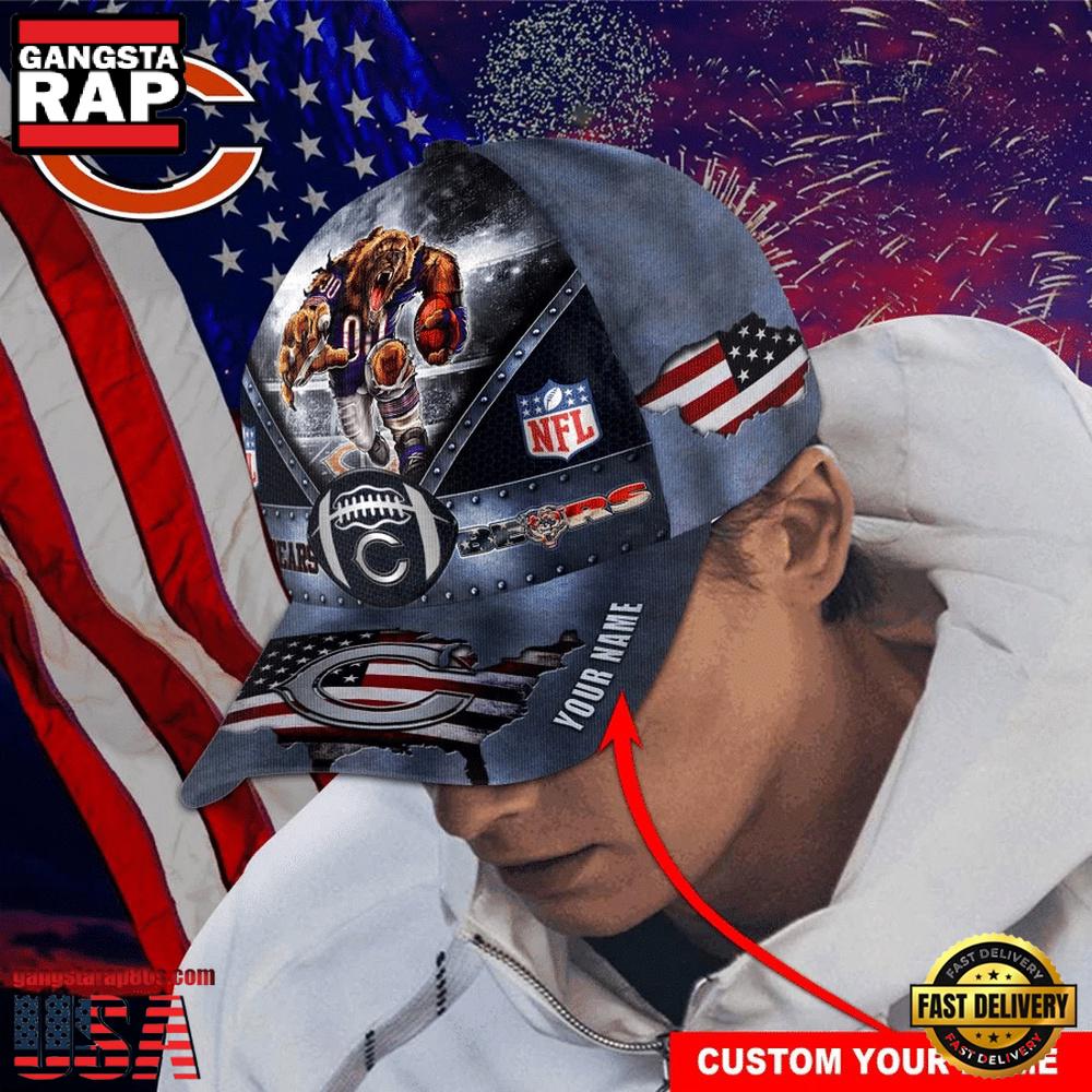 NFL Custom Name Chicago Bears Super Bowl LIX 2025 Baseball Cap