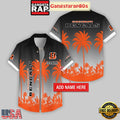 Custom Name Cincinnati Bengals Flowers Aloha Hawaiian Shirt