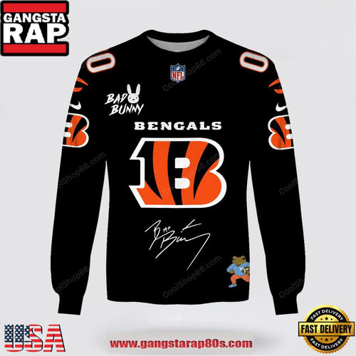 NFL Cincinnati Bengals x Bad Bunny Super Bowl 2026 Special Edition Custom Sweatshirt