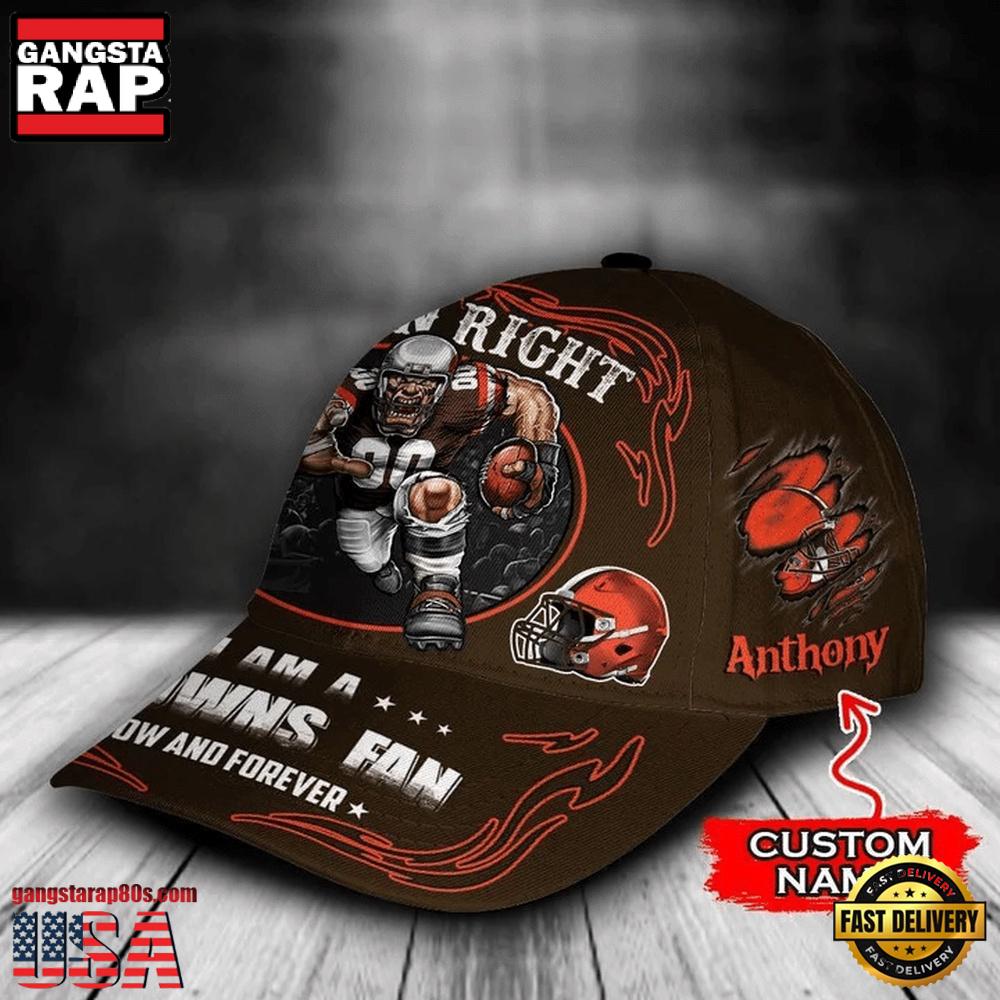 NFL Custom Name Cleveland Browns Mascot Damn Right Football Team Baseball Cap