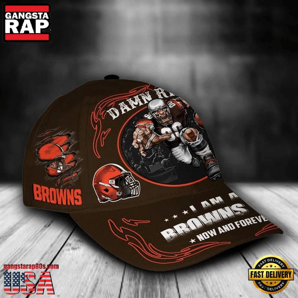 NFL Custom Name Cleveland Browns Mascot Damn Right Football Team Baseball Cap