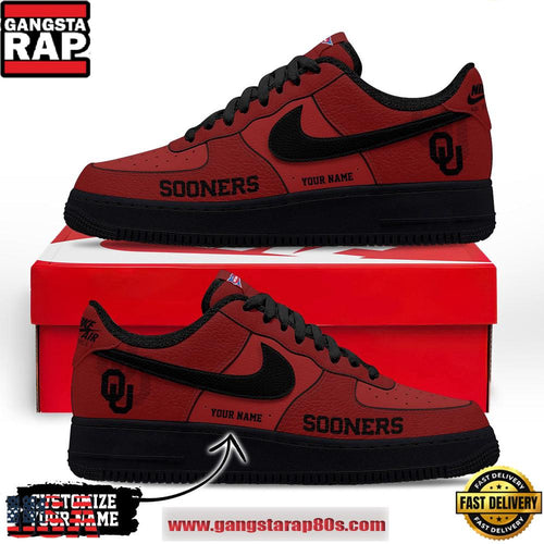 NCAA Custom Oklahoma Sooners New 2026 Version Air Force 1 Sneakers Shoes