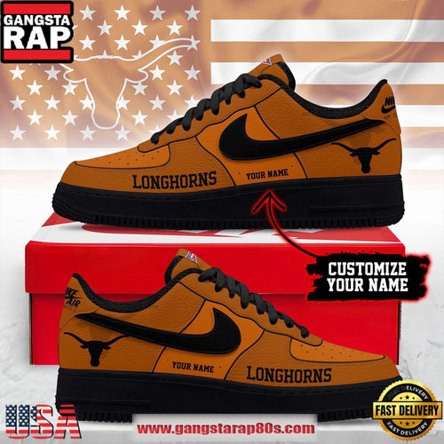 NCAA Custom Texas Longhorns New 2026 Version Air Force 1 Sneakers Shoes