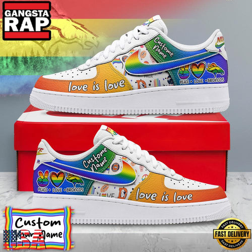 Custom Name Denver Broncos NFL Unique Colors Nike Air Force 1 Sneakers Shoes