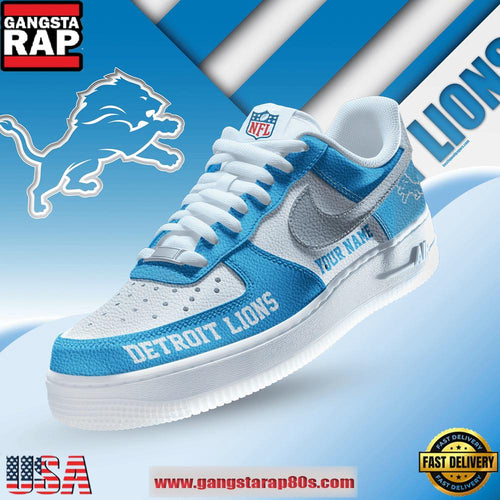 NFL Custom Name Detroit Lions New 2026 Version Air Force 1 Shoes Running Sneakers