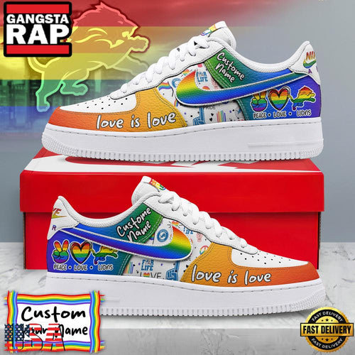 Custom Name Detroit Lions NFL Unique Colors Nike Air Force 1 Sneakers Shoes