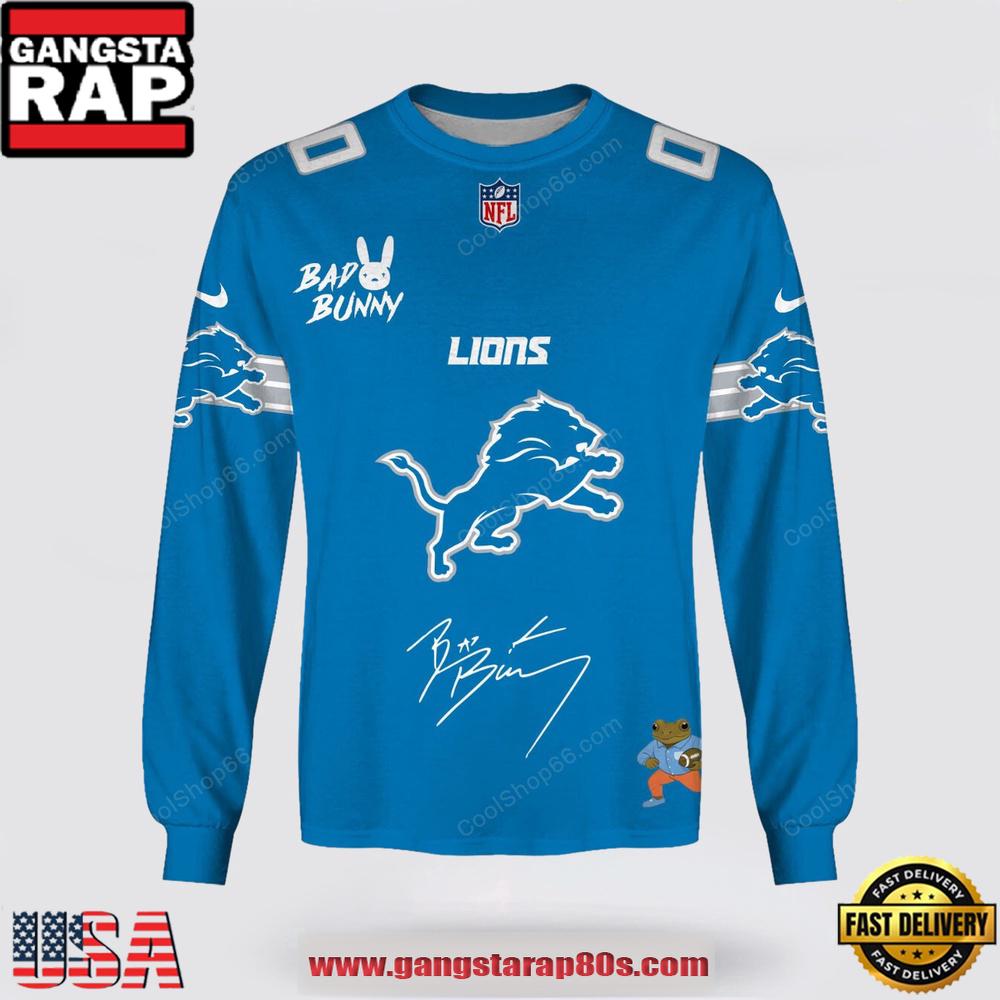 NFL Detroit Lions x Bad Bunny Super Bowl 2026 Special Edition Custom Sweatshirt