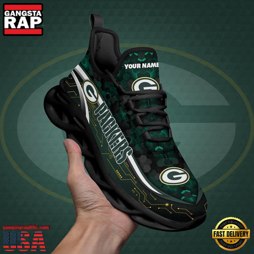 NFL Custom Name Green Bay Packers Team Logo New Design Max Soul Shoes Running Sneakers