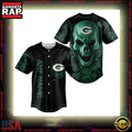 NFL Custom Name Green Bay Packers Football Skull Baseball Jersey Shirt