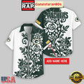 Custom Name Green Bay Packers Rose Branch Pattern Aloha Hawaiian Shirt
