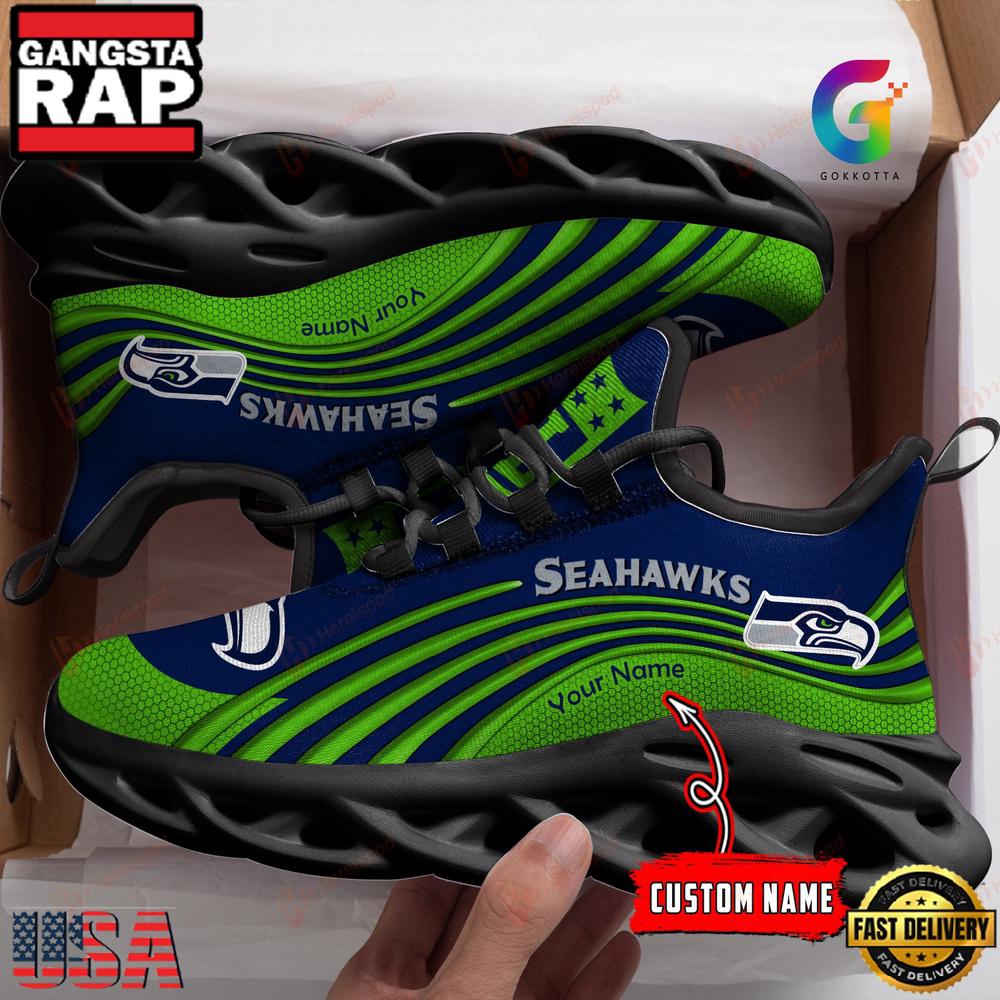 NFL Green Seattle Seahawks New Design Max Soul Shoes Running Sneakers