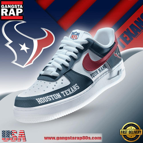 NFL Custom Name Houston Texans New 2026 Version Air Force 1 Shoes Running Sneakers