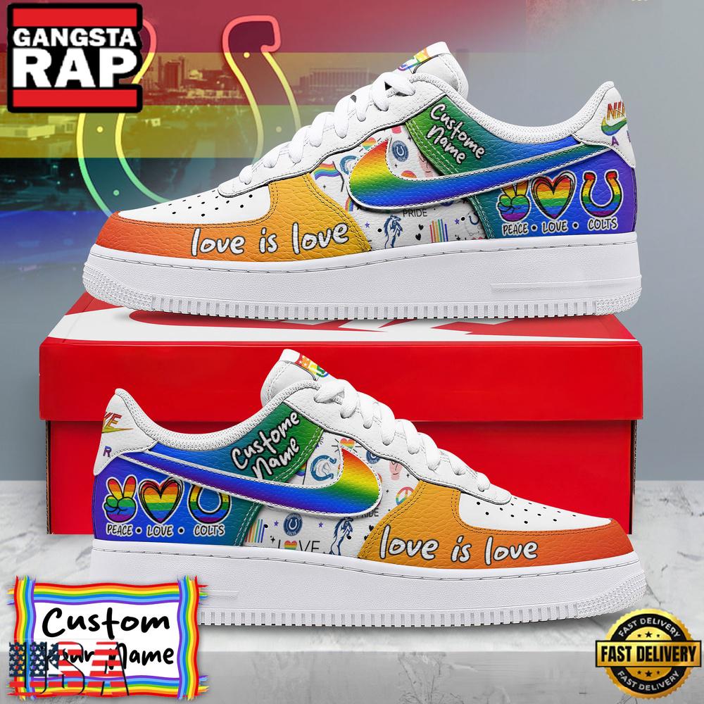 Custom Name Indianapolis Colts NFL Unique Colors Nike Air Force 1 Sneakers Shoes