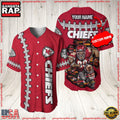 NFL Custom Name Kansas City Chiefs Mascot Baseball Jersey Shirt