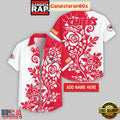 Custom Name Kansas City Chiefs Rose Branch Pattern Aloha Hawaiian Shirt