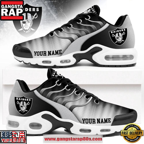 Custom Name Las Vegas Raiders NFL New 2026 Version Air Max Plus Shoes Running Sneakers