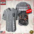 NFL Custom Name Las Vegas Raiders Mascot Baseball Jersey Shirt