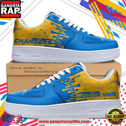 Custom Name Los Angeles Chargers NFL New 2026 Version Air Force 1 Fashions Shoes