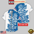 Custom Name Los Angeles Dodgers Rose Branch Pattern Aloha Hawaiian Shirt