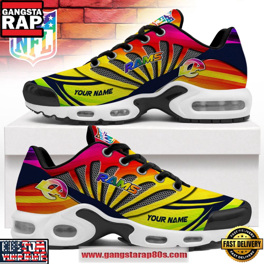 Los Angeles Rams NFL Pride Month 2026 Custom Air Max Plus Shoes Running Sneakers
