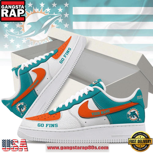 NFL Custom Name Miami Dolphins New 2026 Version Air Force 1 Shoes Running Sneakers