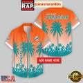Custom Name Miami Dolphins Flowers Aloha Hawaiian Shirt
