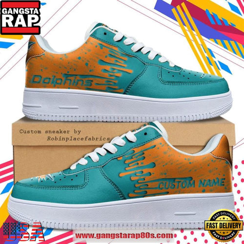 Custom Name Miami Dolphins NFL New 2026 Version Air Force 1 Fashions Shoes