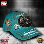 NFL Custom Name Miami Dolphins Mascot Damn Right Football Team Baseball Cap