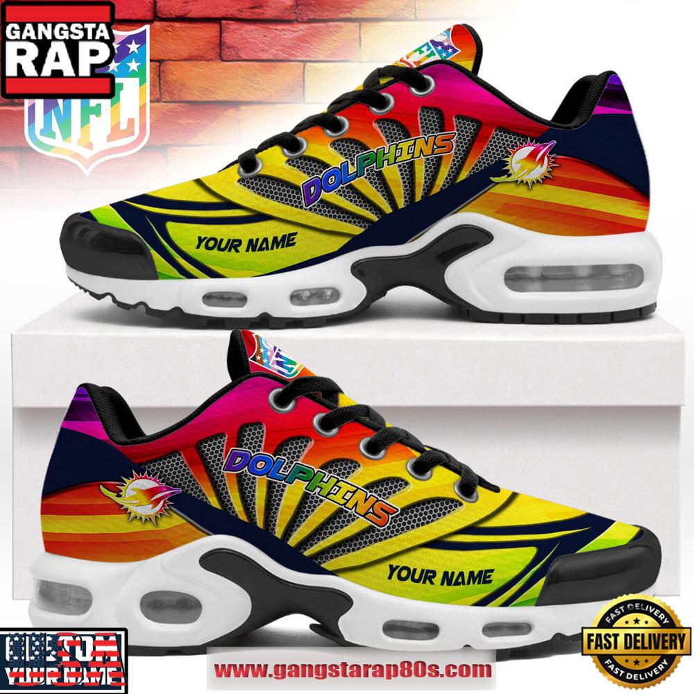 Miami Dolphins NFL Pride Month 2026 Custom Air Max Plus Shoes Running Sneakers
