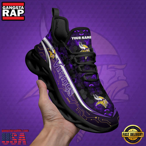 NFL Custom Name Minnesota Vikings Team Logo New Design Max Soul Shoes Running Sneakers