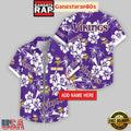 Custom Name Minnesota Vikings Hibicus Aloha Hawaiian Shirt