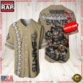 NFL Custom Name New Orleans Saints Mascot Baseball Jersey Shirt