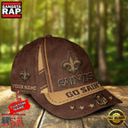 NFL Custom Name New Orleans Saints Team Sport Baseball Cap