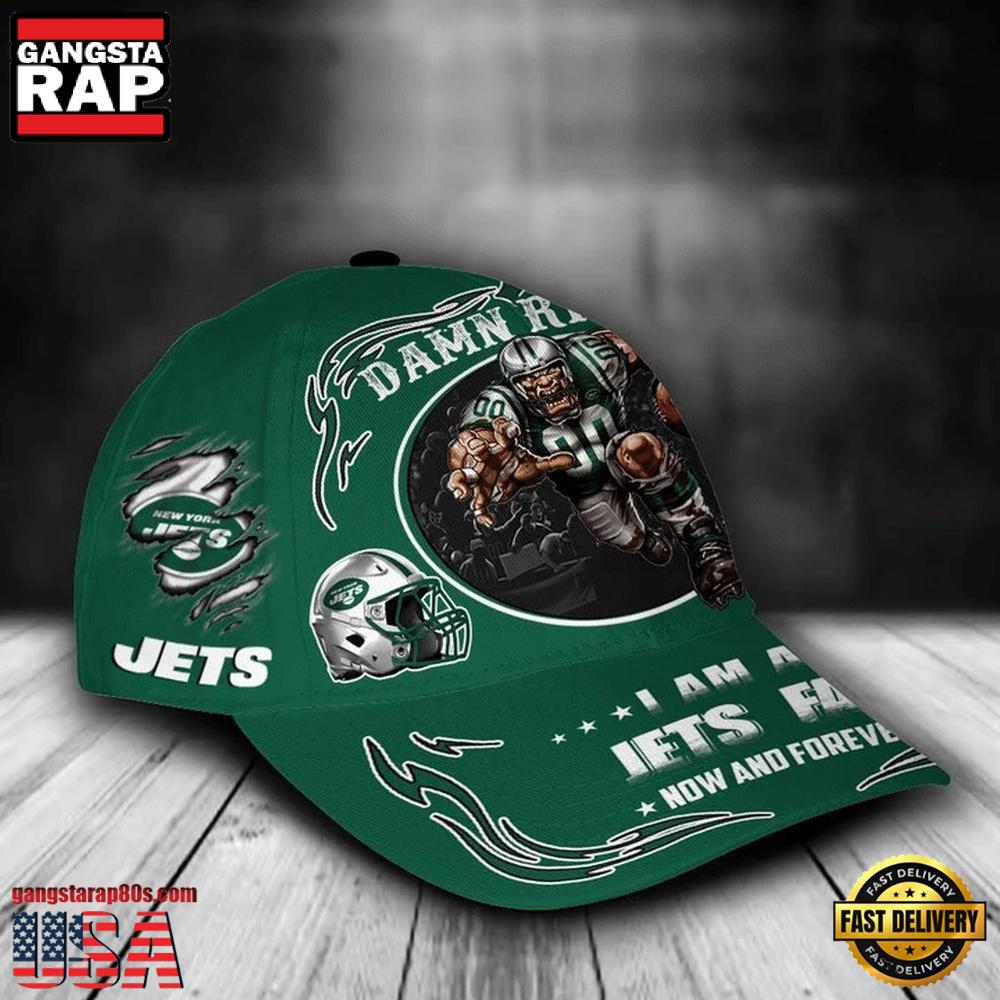 NFL Custom Name New York Jets Mascot Damn Right Football Team Baseball Cap
