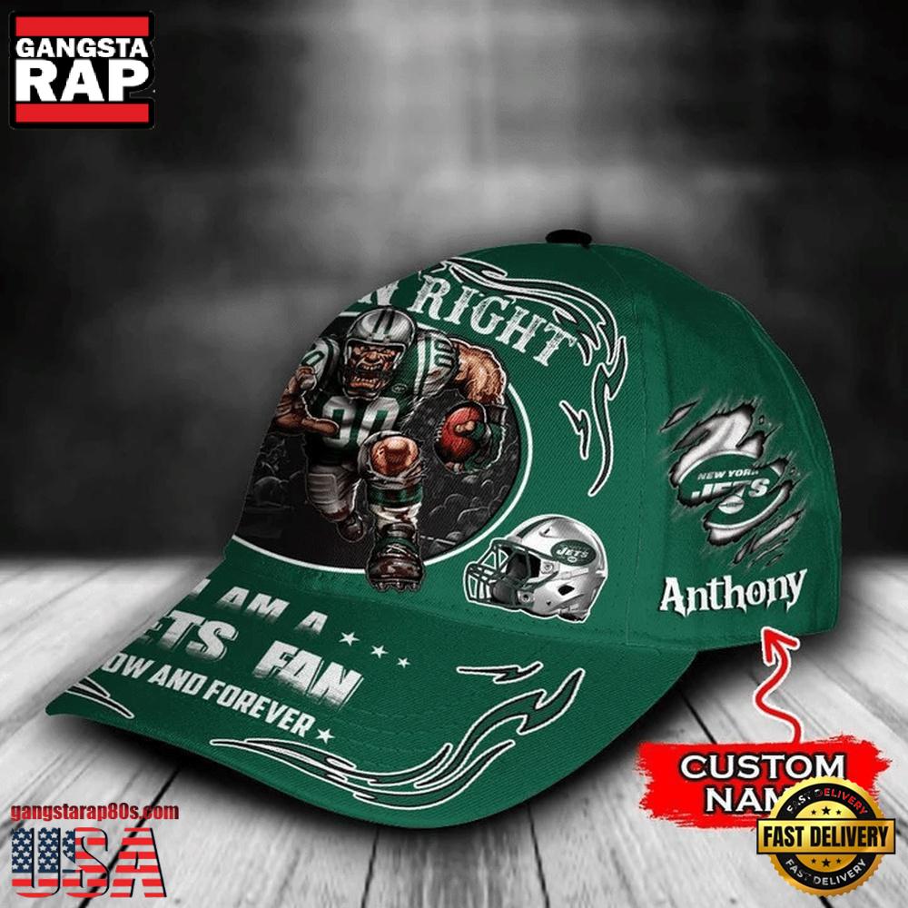 NFL Custom Name New York Jets Mascot Damn Right Football Team Baseball Cap