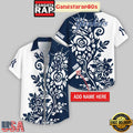 Custom Name New York Yankees Rose Branch Pattern Aloha Hawaiian Shirt