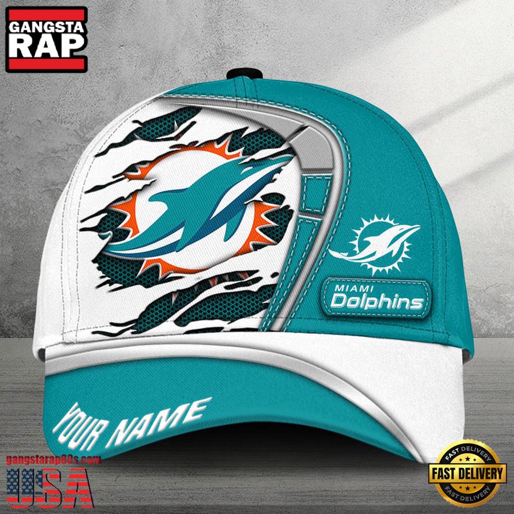NFL Custom Name Miami Dolphins Classic Cap Hats