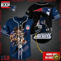 NFL Custom Name New England Patriots Mascot And Skull New Design Baseball Jersey